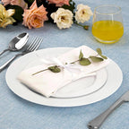 Comfy Package Disposable White round 75 " and 1025" Plastic Party Plates (100 Co