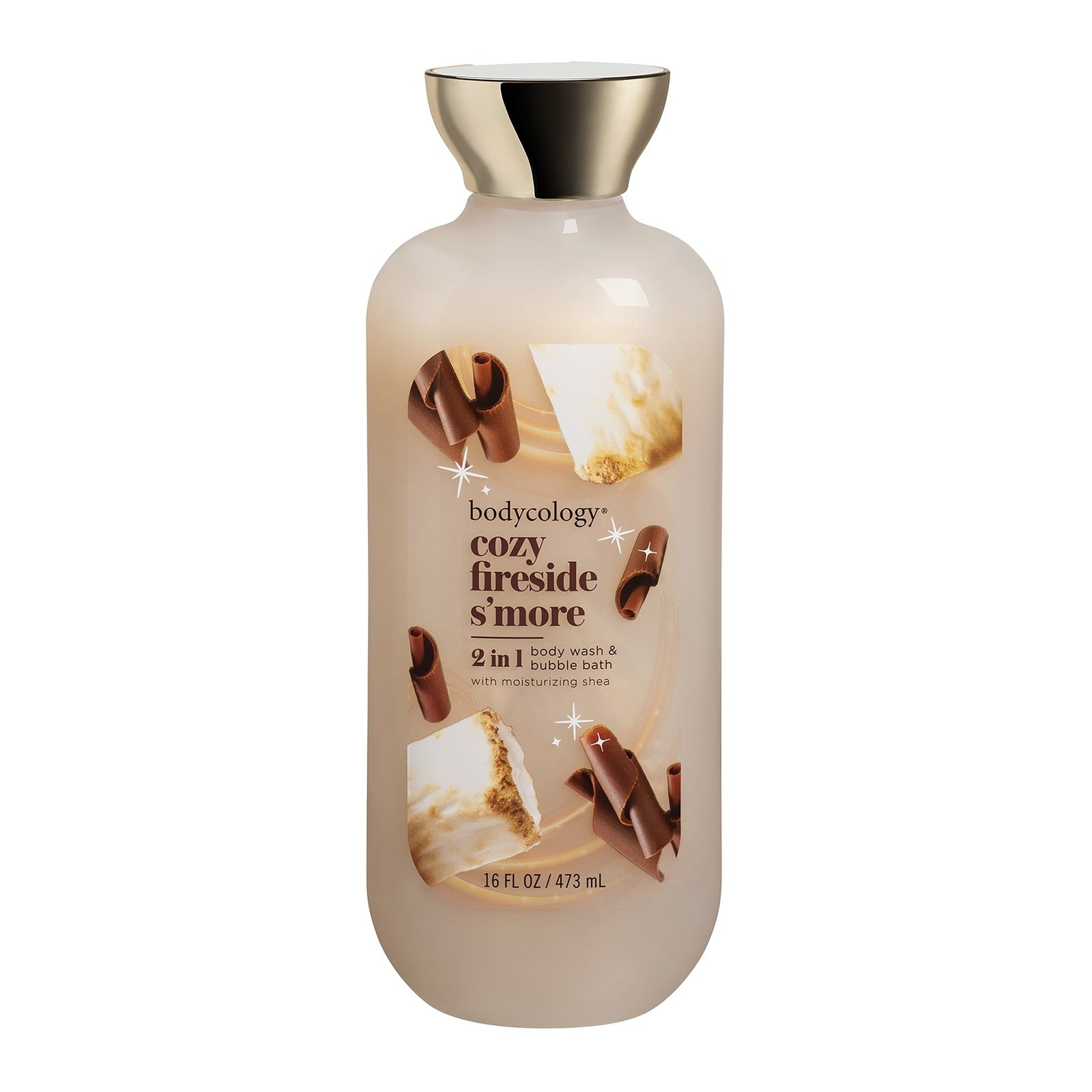 2 in 1 Body Wash & Bubble Bath, Cozy Fireside S'More,16 Oz