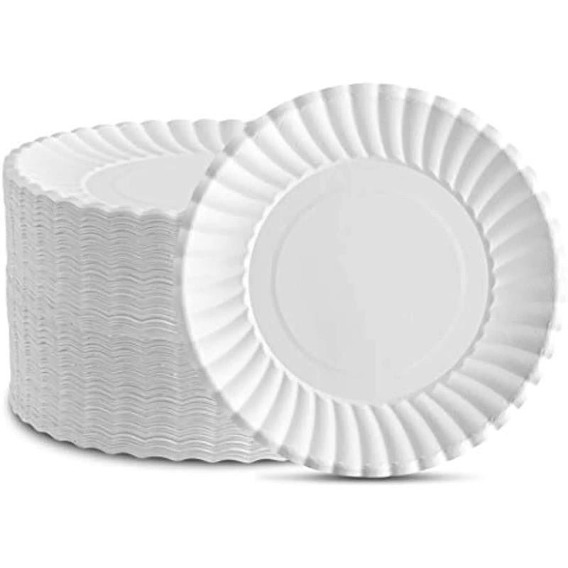 Disposable White Uncoated Paper Plates 6 Inch Pack of 200
