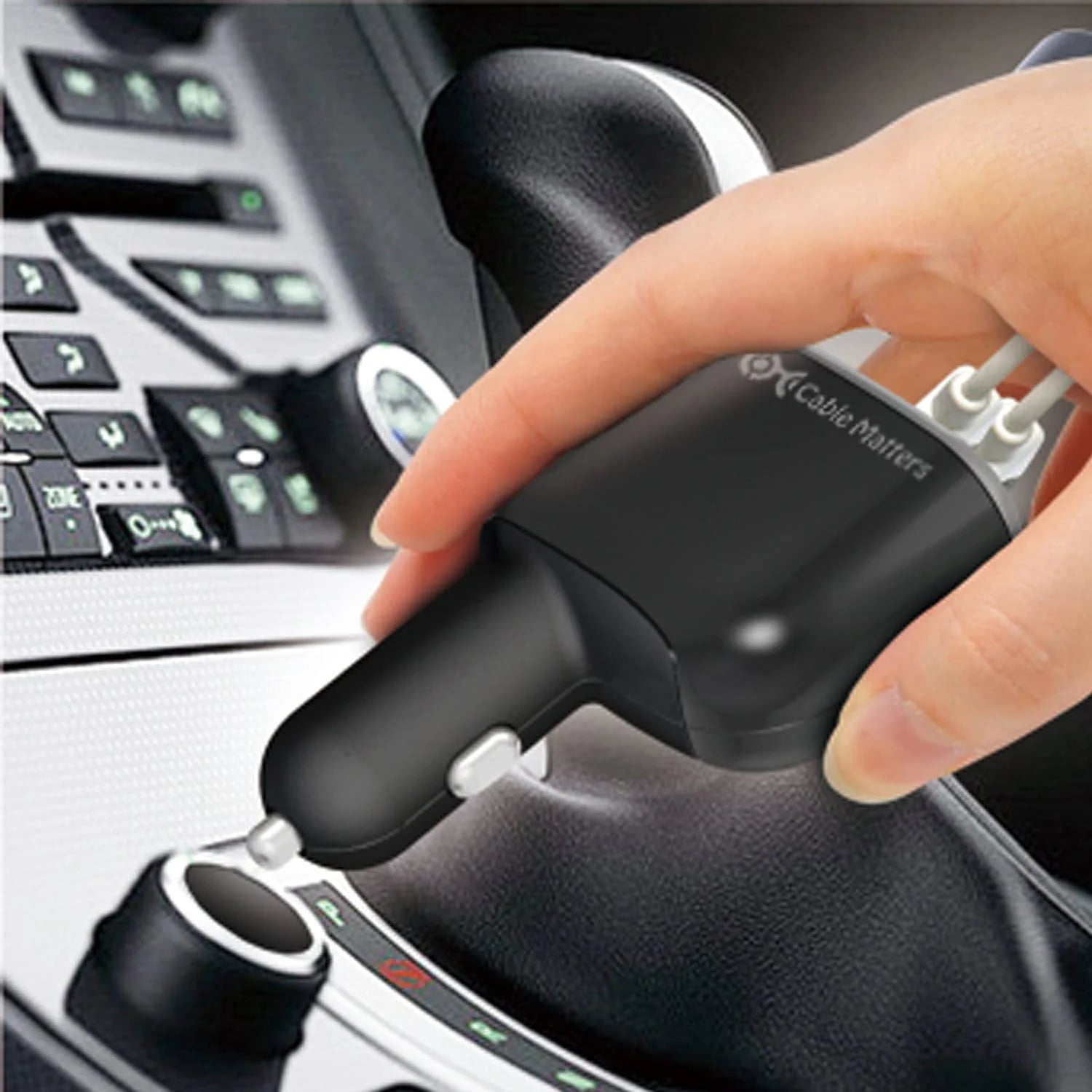 17W 3.4A Car Charger with Lighter Socket and Dual USB Charging Ports