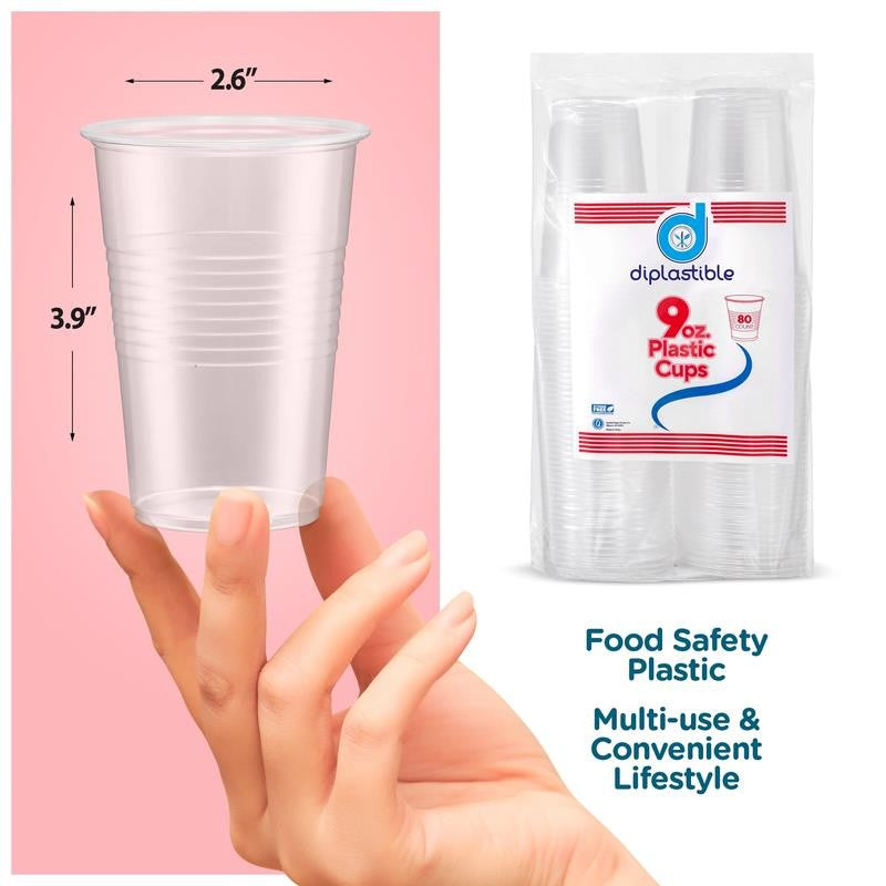 480 Pack 9 Oz Clear Plastic Drinking Cups