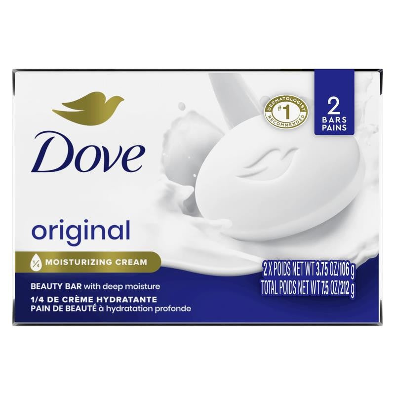 Beauty Bar Soap for Women Original with 1/4 Moisturizing Cream All Skin, 3.75 Oz
