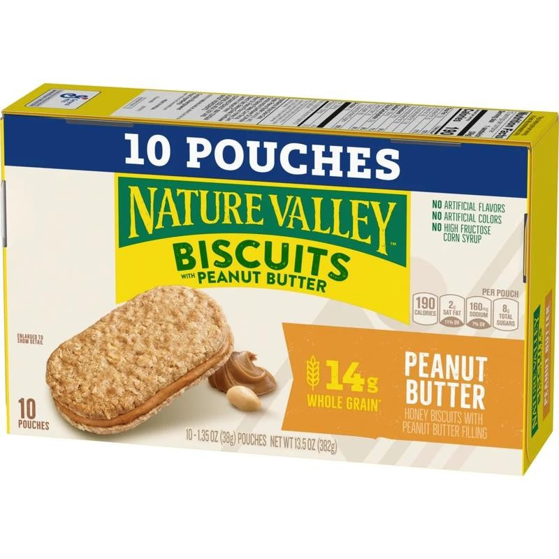 Biscuit Sandwiches, Peanut Butter, Snack Bars, 10 Bars, 13.5 Oz