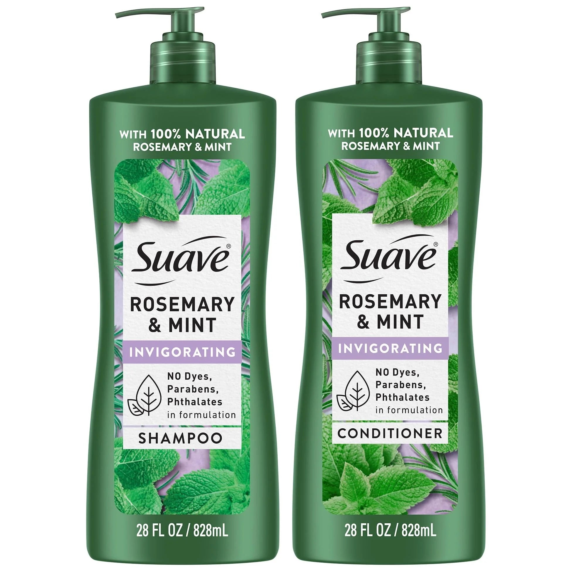 Suave Professionals Invigorating Shampoo & Conditioner Set, Rosemary & Mint, 28 Fl Oz Each