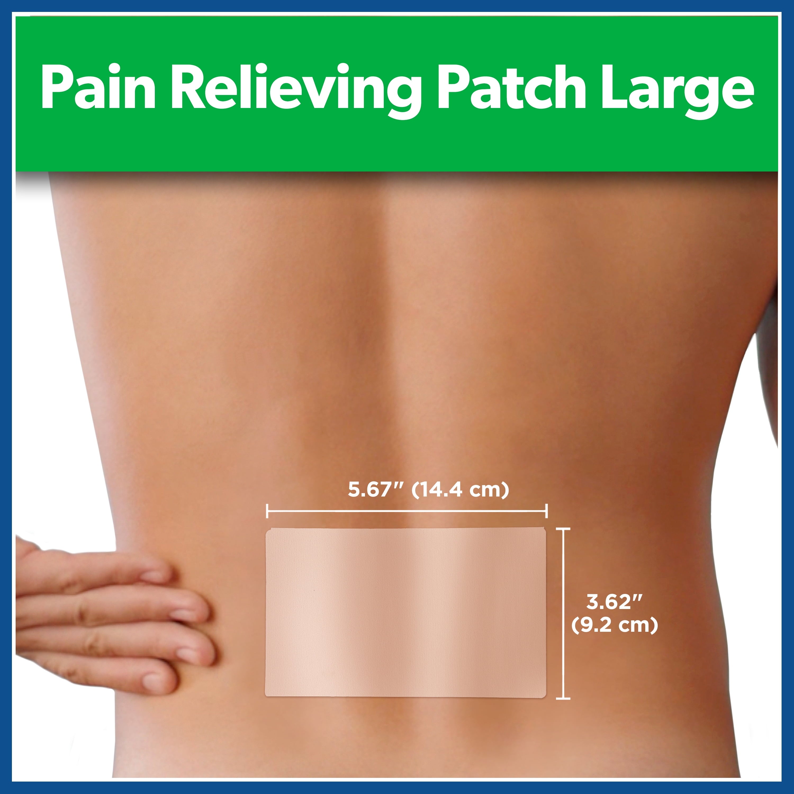 8 Hour Pain Relief Patch with Camphor 3.1% & Menthol 6% for Back & Muscles, Large, 6 Count