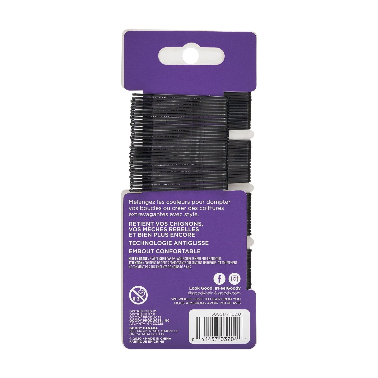 Bobby Pins, Slide Proof Grip, Secure Hold Hair Pins, for All Ages, Black, 90 Ct