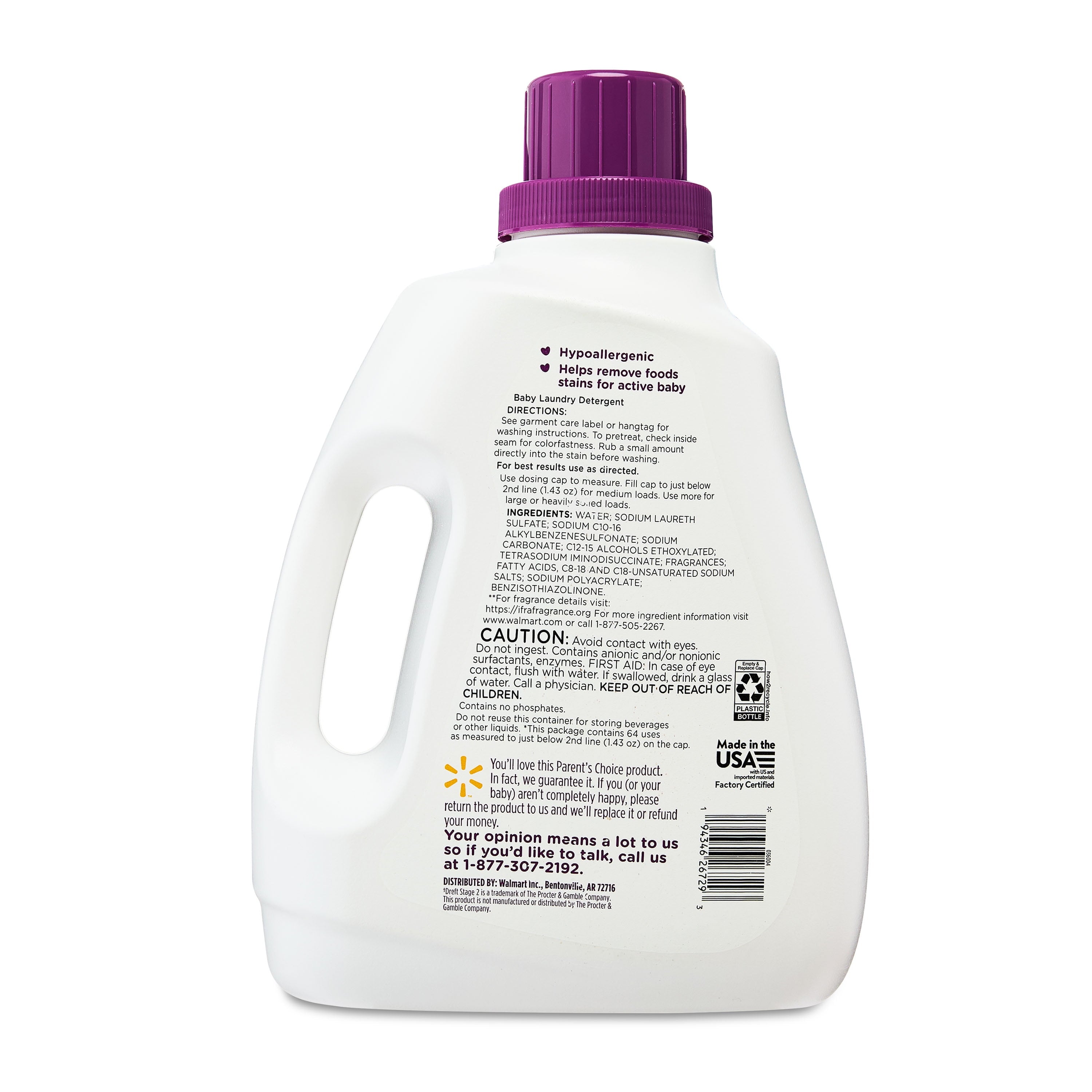 Parent'S Choice Baby Laundry Detergent, 64 Loads, 92 Fl Oz