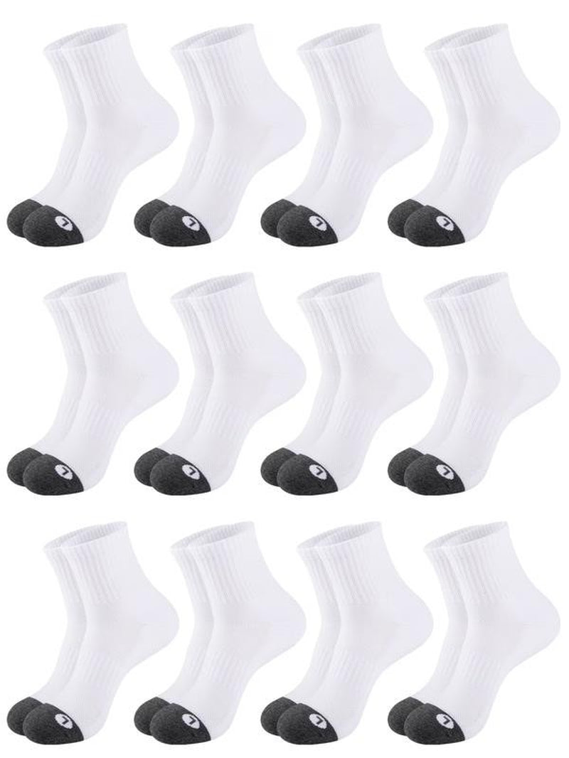 12 Pack Mens Ankle Socks Low Cut Cushioned Athletic Performance Breathable Socks