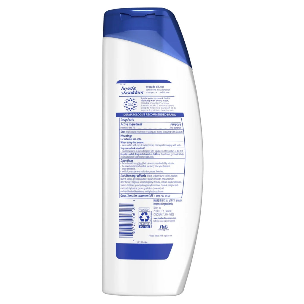 Head and Shoulders 2 in 1 Dandruff Shampoo and Conditioner for Dry Scalp , Paraben Free, 12.5 Oz
