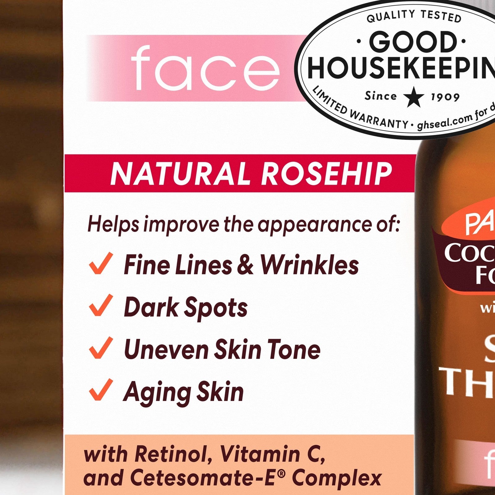 Cocoa Butter Formula Rosehip Fragrance Skin Therapy Oil for Face, 1 Fl Oz