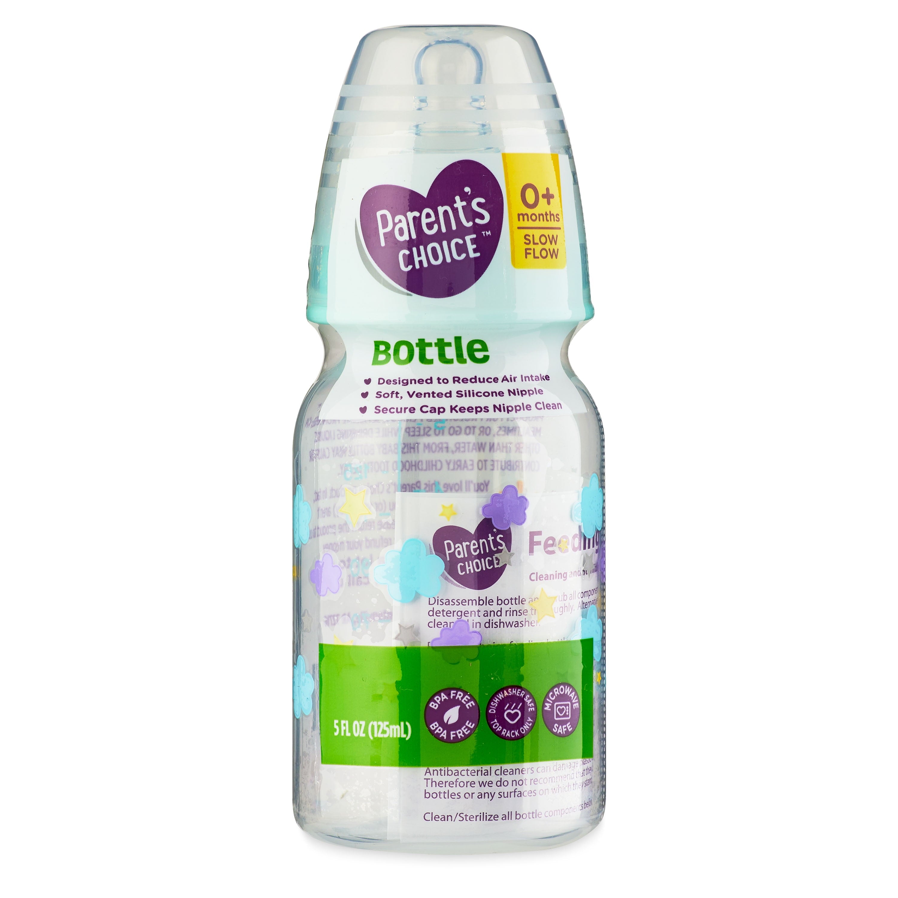 Parent'S Choice Standard Neck Baby Bottle, 5 Fl Oz, Newborn 0 Month & Up, Multicolor, Unisex