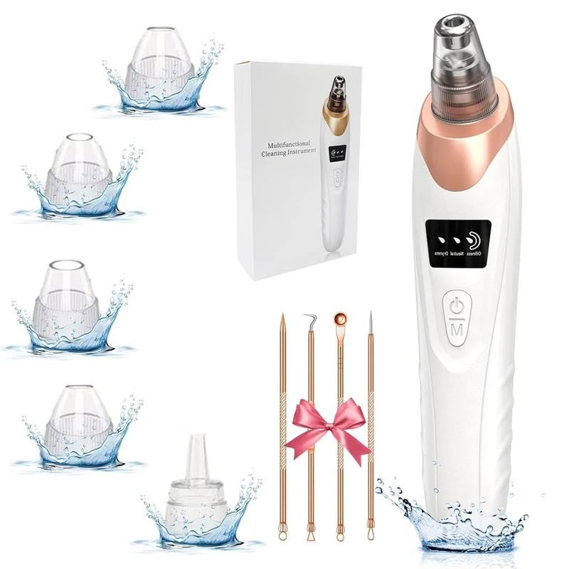 Blackhead Remover Vacuum Pore Extractor Kit - Blackhead Extractor Tool with 3 Ad