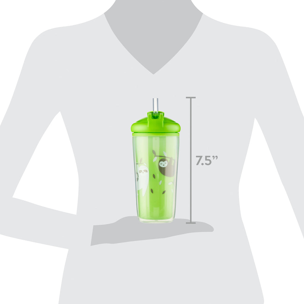 (3 Pack) Parent`S Choice Insulated Non-Spillstraw Cup, 9 Fl Oz, 1 Count, Green
