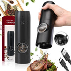 Electric Salt & Pepper Grinder, Automatic Spice Mill with Adjustable Coarseness,