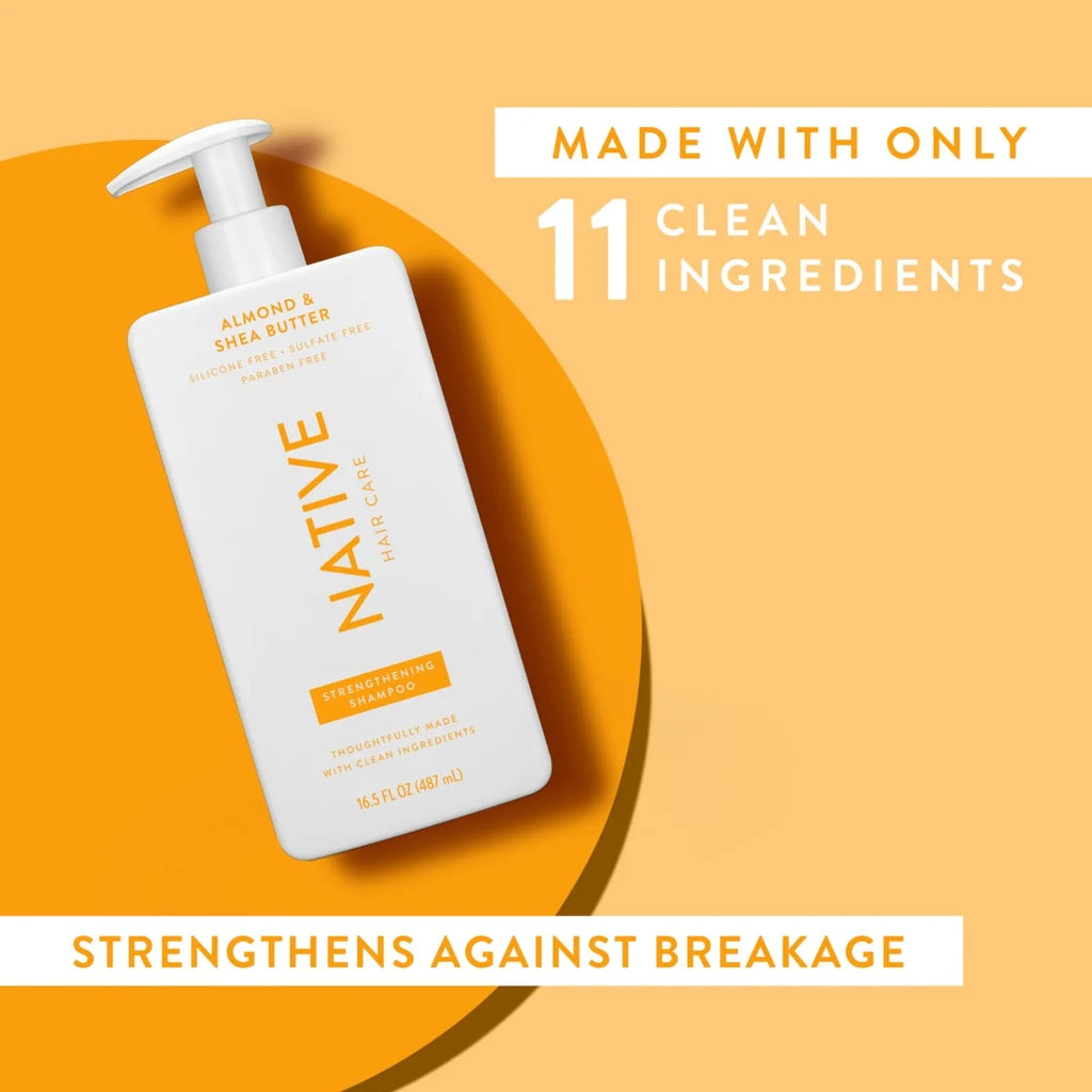 Native Strengthening Shampoo, Almond & Shea Butter, Sulfate & Paraben Free, 16.5 Oz
