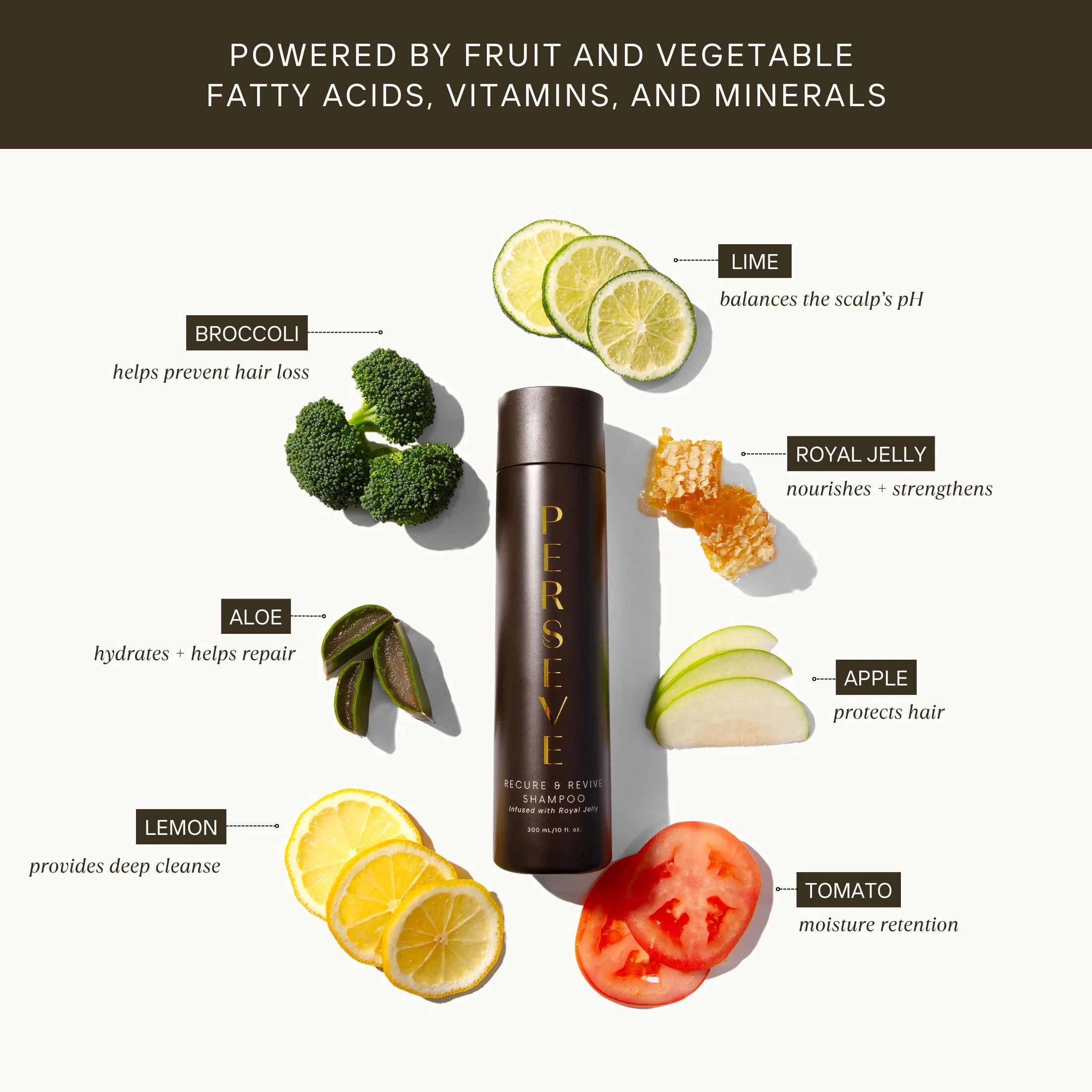 Perseve Hair Recure & Revive Shampoo, Infused with Royal Jelly, Sulfate-Free, 10 Fl. Oz.