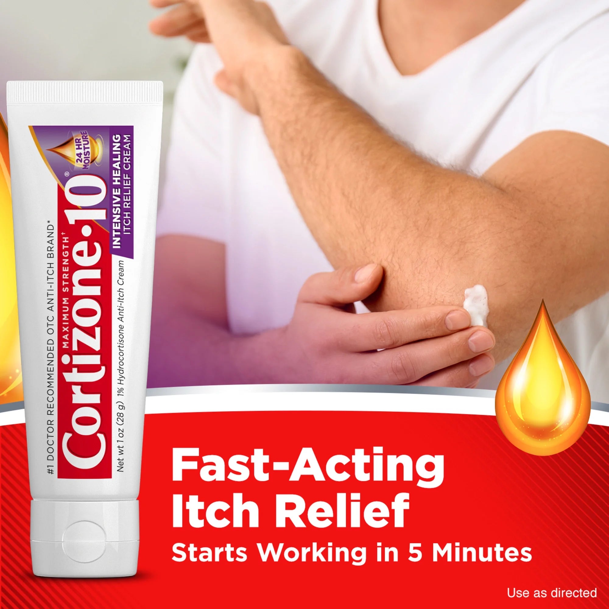 (3 Pack) Cortizone-10 Maximum Strength Intensive Healing Itch Relief Cream, 1% Hydrocortisone, Fast-Acting, Anti-Itch Cream for Bug Bites, Rash, Eczema, Psoriasis, Poison Ivy, Oak, Sumac & More, 1 Oz