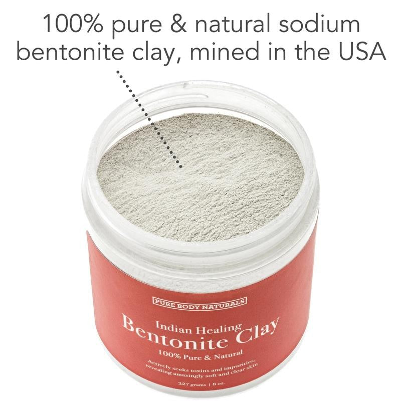 Bentonite Clay Powder for DIY Detox Body & Face Mask Pore Cleansing, (8.0 Oz) By