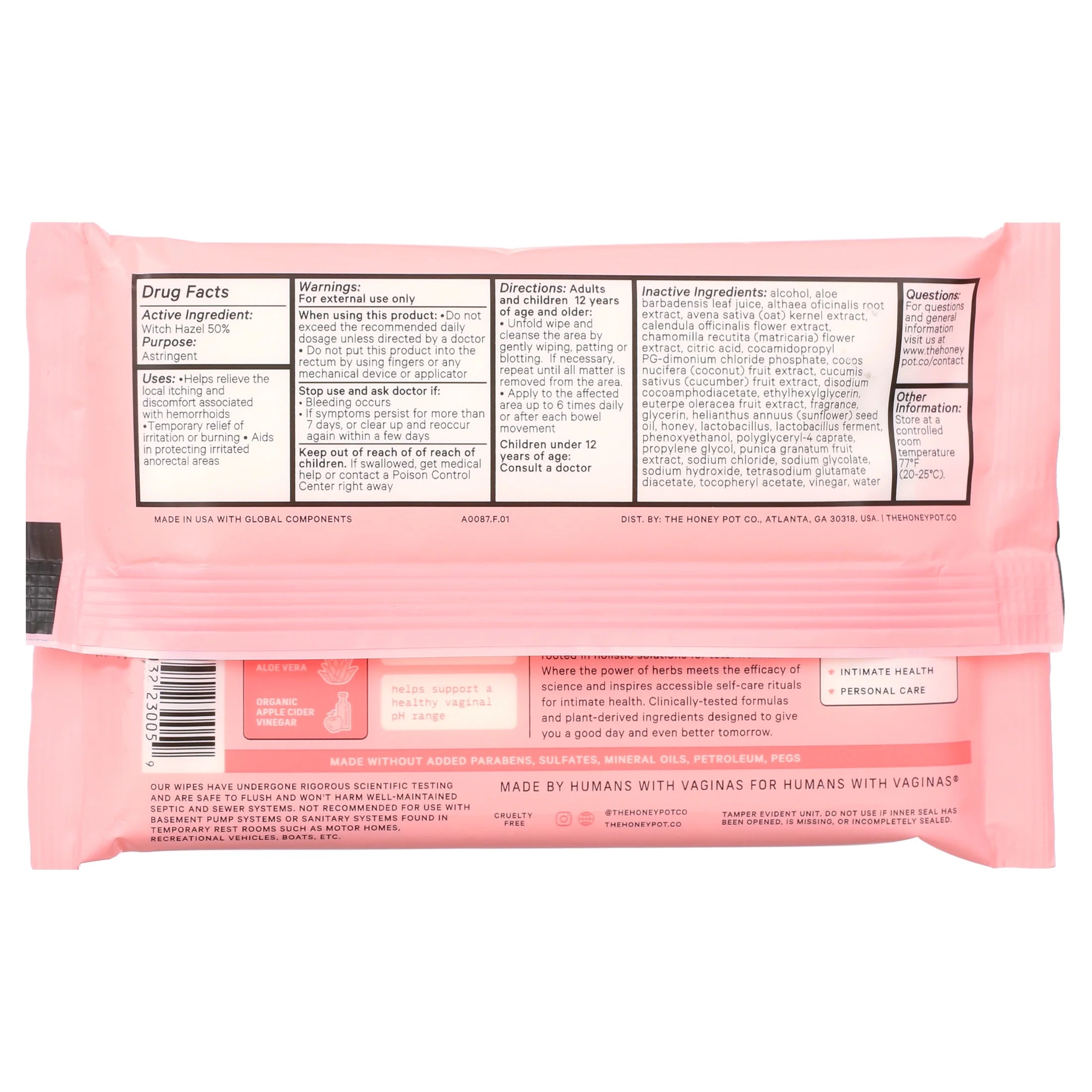 , Soothing Witch Hazel Hemorrhoidal Wipes, 20 Count