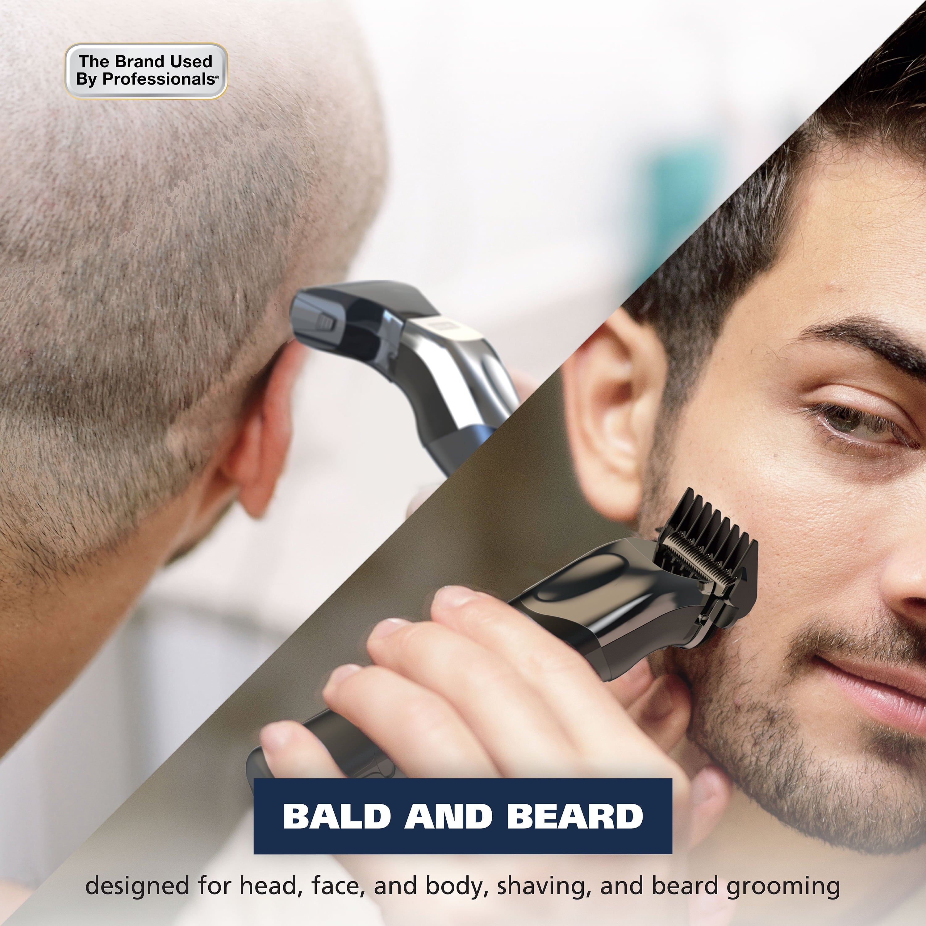 Bald N Shave Rechargeable Two Heads Rinseable T-Blade Trimmer for Men, 3023628