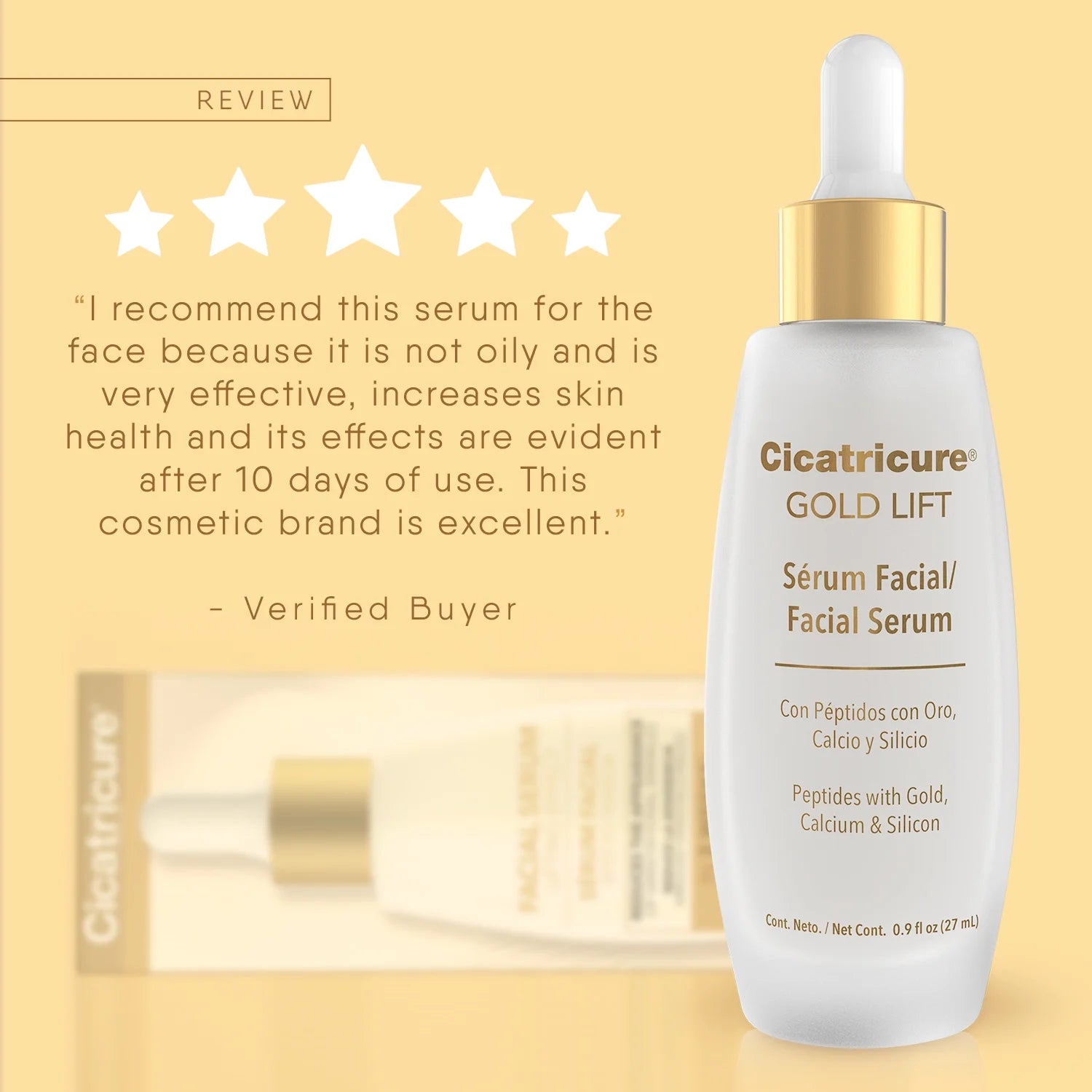 Gold Lift Facial Serum with Lifting Effect, anti Aging Skin Care, Hydrating, 0.9