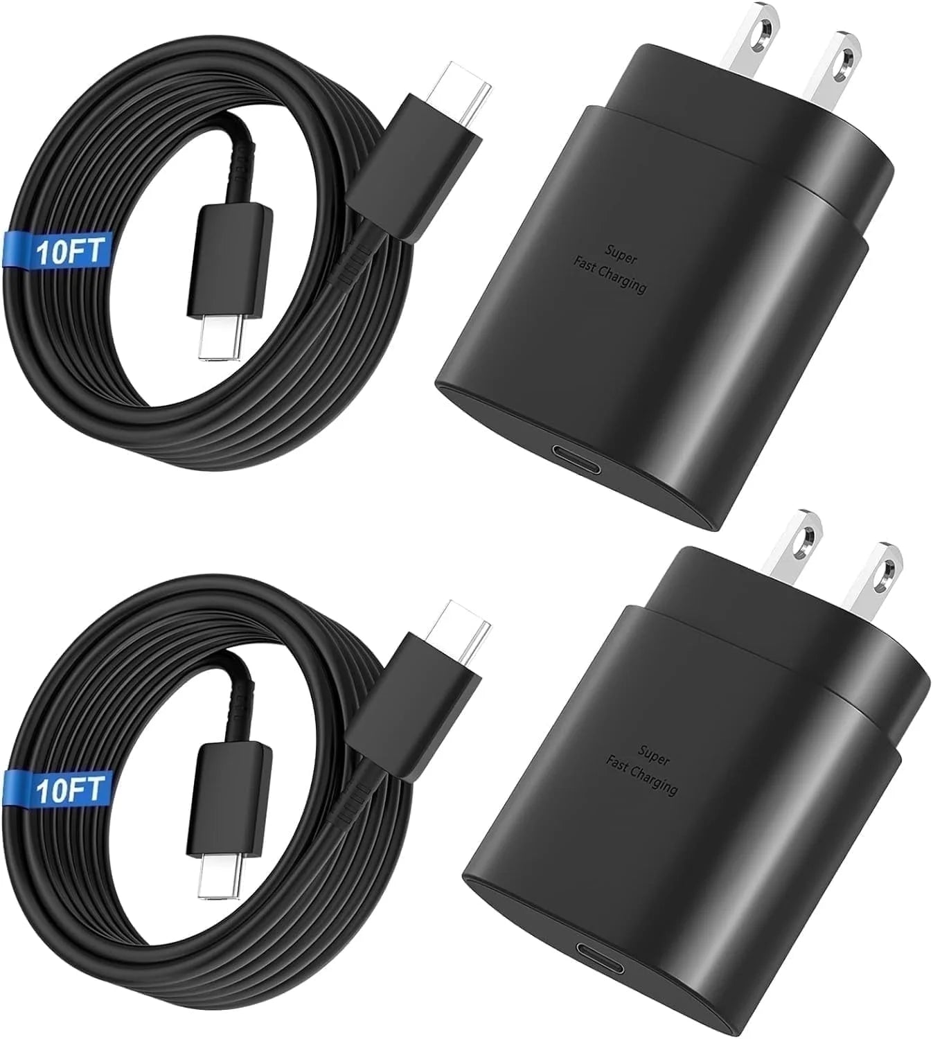 Super Fast Charger with Type C Cable 10Ft , 2Pack 25W USB C Wall Charger Block Adapter and Android Phone Charger Cord for Samsung Galaxy S24 Ultra/S24/S24+/S23 Ultra/S23/S22 Ultra/S22/S21/Note 20