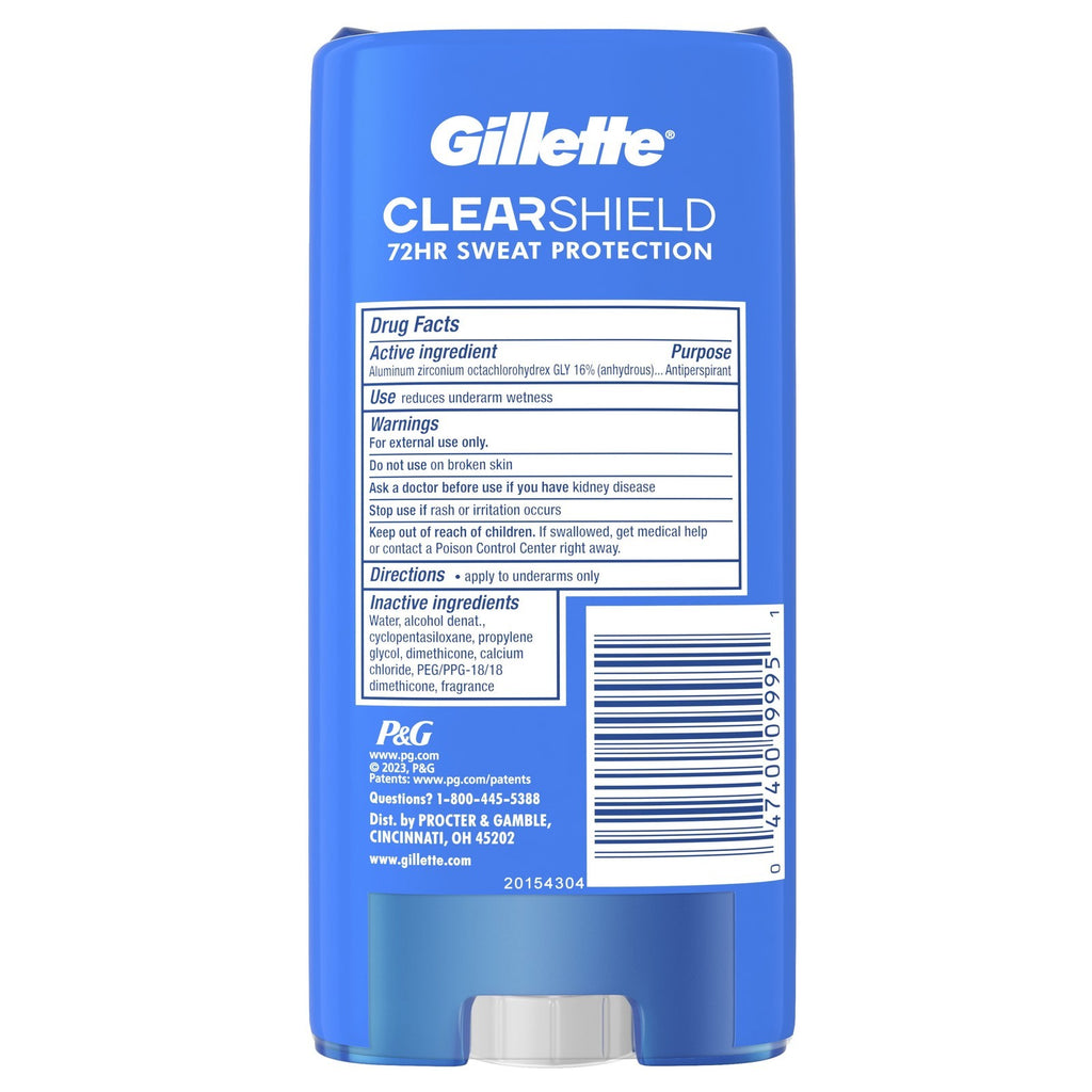 Antiperspirant Deodorant for Men, Clear Gel, Cool Wave, Twin Pack, 3.8Oz
