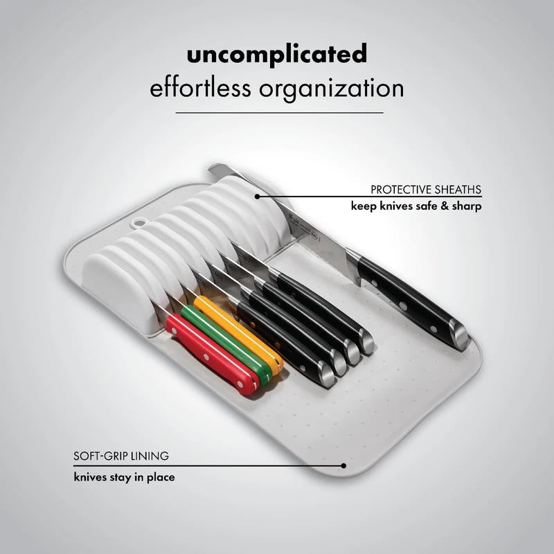 Classic Large Knife Mat Soft-Grip, Non-Slip Drawer, Long-Lasting Home Organizati