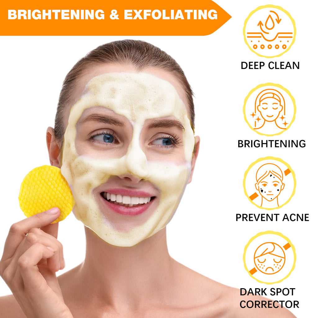 50 Pads Kojic Acid & Turmeric Cleansing Pads-Cleanses Pores, Exfoliates, Removes Dirt and Makeup, Facial Cleansing Pads for Women & Men