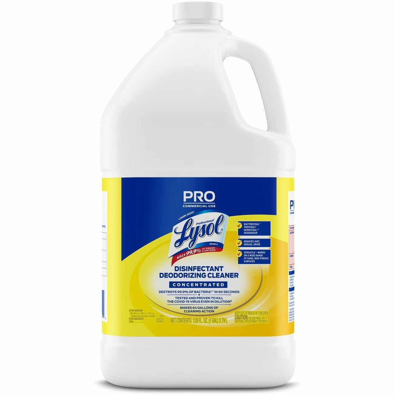 Lysol Disinfectant Deodorizing Cleaner - Lemon Scent - Concentrate 4/128 Oz.​