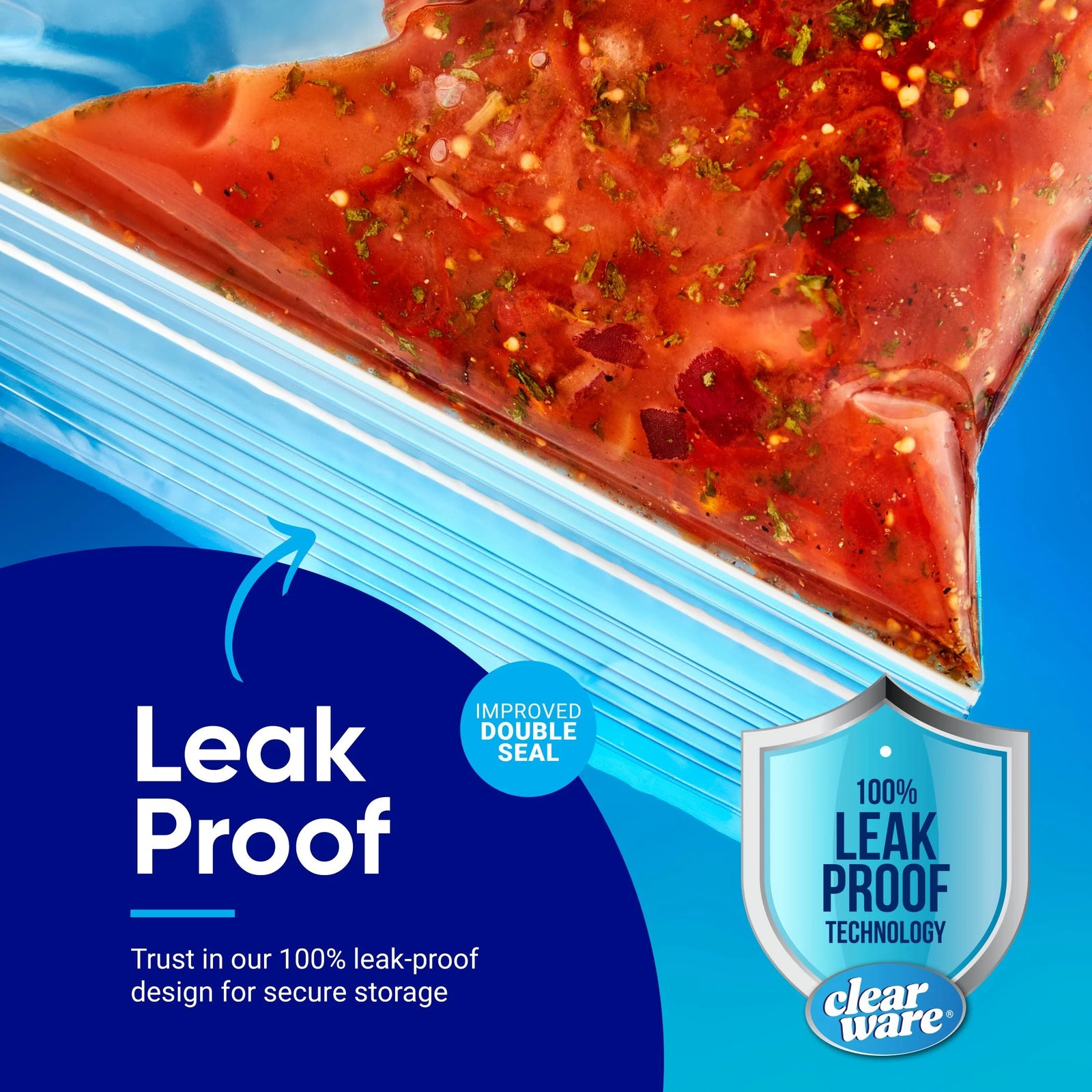 1 Gallon Freezer Bags, Double Zipper Seal - 100 Count, 2 Pack