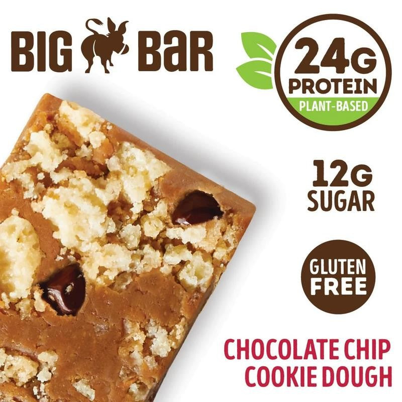 Cookie-Fied Big Bar Chocolate Chip Cookie Dough, Plant-Based Protein Bar, Gluten