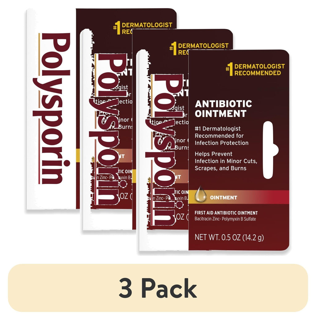 (3 Pack) First Aid Topical Antibiotic Ointment, Travel Size, 0.5 Oz