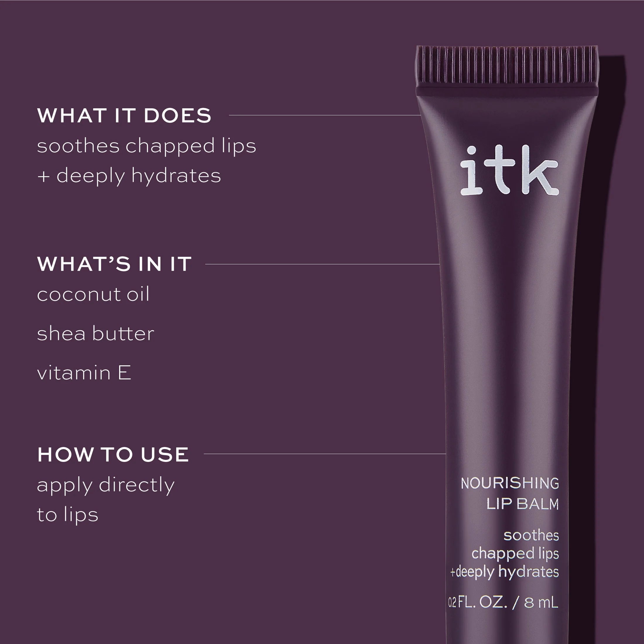 ITK Nourishing Lip Balm | Shea Butter, Coconut Oil & Vitamin E, 2 Fl. Oz