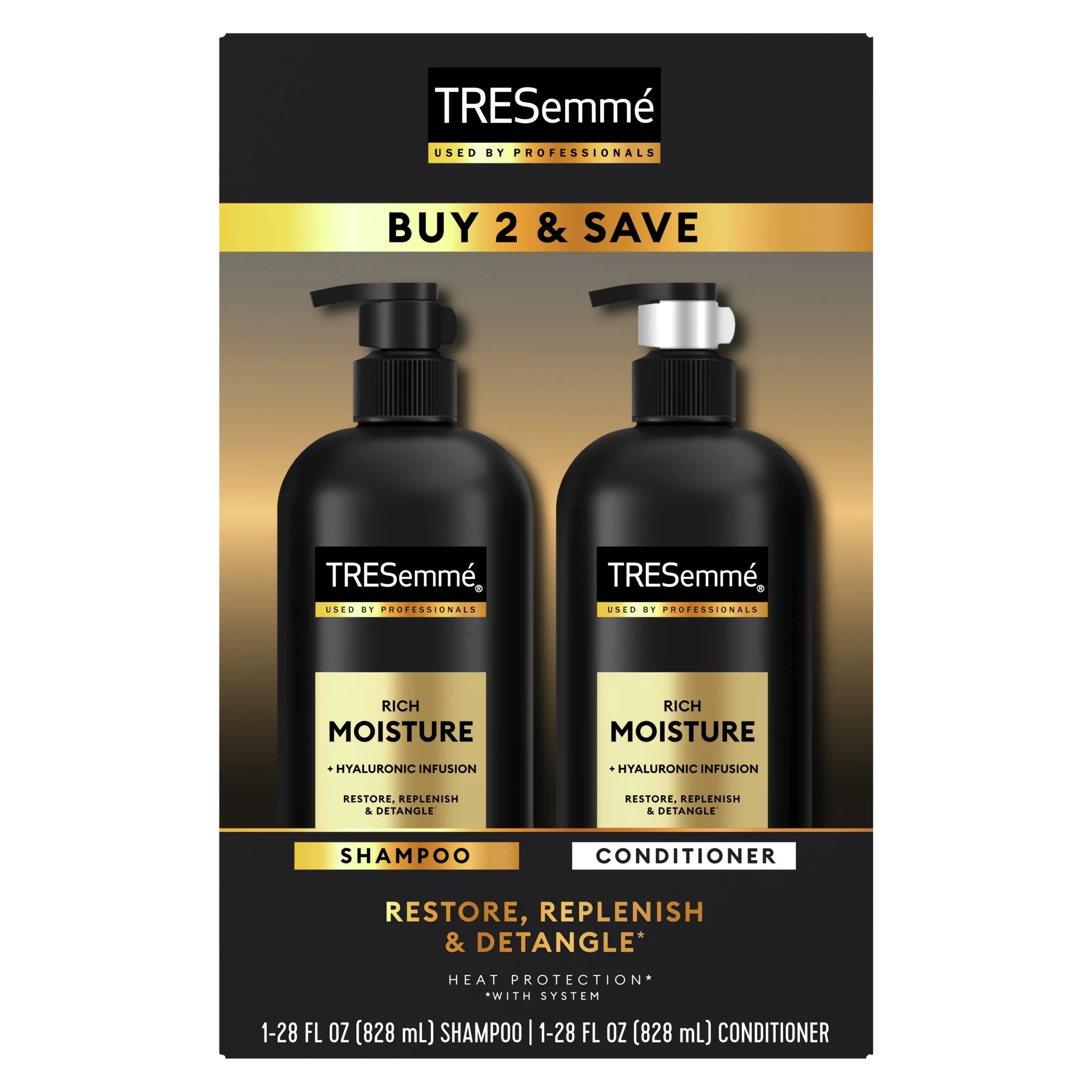 Tresemme Rich Moisture Shampoo and Conditioner Set, 28 Oz 2 Count