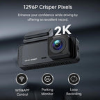 Dash Cam Front Wifi 1296P, Dash Camera for Cars,Dashcam with Night Vision, Car C