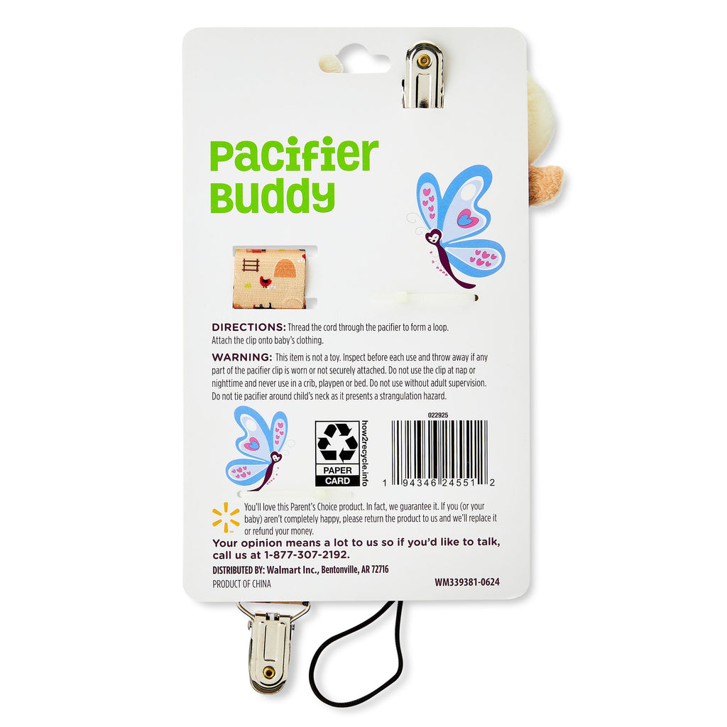 Parent'S Choice Pacifier Buddy & Clip, Cow