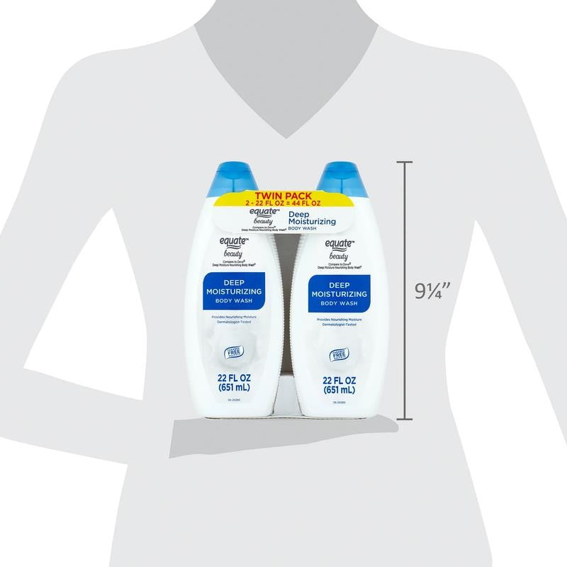Deep Moisturizing Body Wash Twin Pack, 22 Fl Oz (2 Count), Compare to Dove® Deep