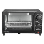 4 Slice Toaster Oven with 3 Settings, Includes Baking Rack and Pan, Black, New