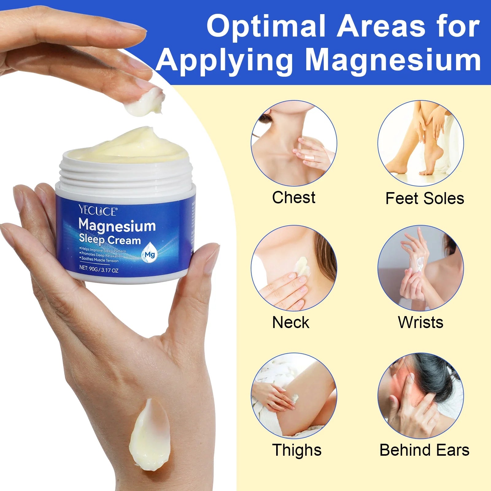 2 Pack Magnesium Sleep Cream,Magnesium Lotion Enriched with Lavender, Vitamin E,Improve Sleep Quality,Topical Magnesium Oil Cream for Feet, Legs or Arms