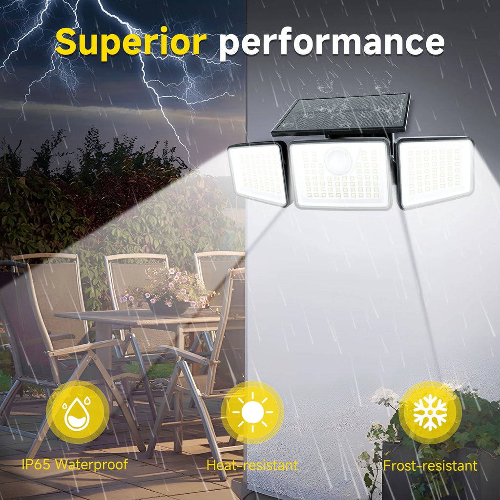 2 Pack Solar Lights Outdoor,156Led 2500LM Solar Flood Lights Waterproof,Mot