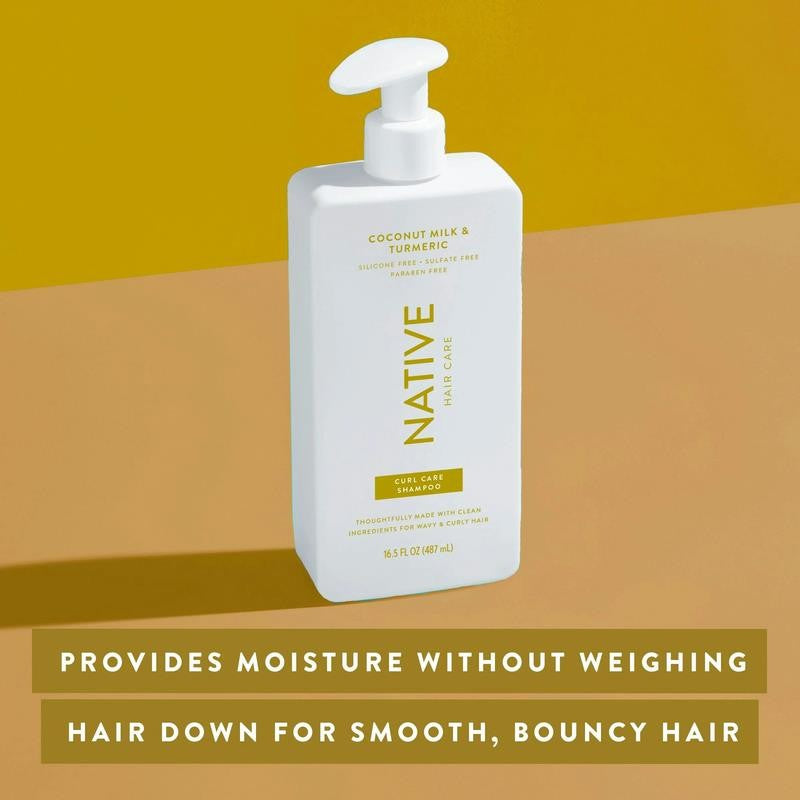 Curl Care Shampoo, Coconut Milk & Turmeric, Sulfate & Paraben Free, 16.5 Oz