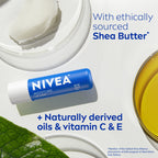NIVEA Moisture Lip Care, Hydrating Lip Balm with Shea Butter, Vitamin C & E, 0.17 Oz, 2 Pack
