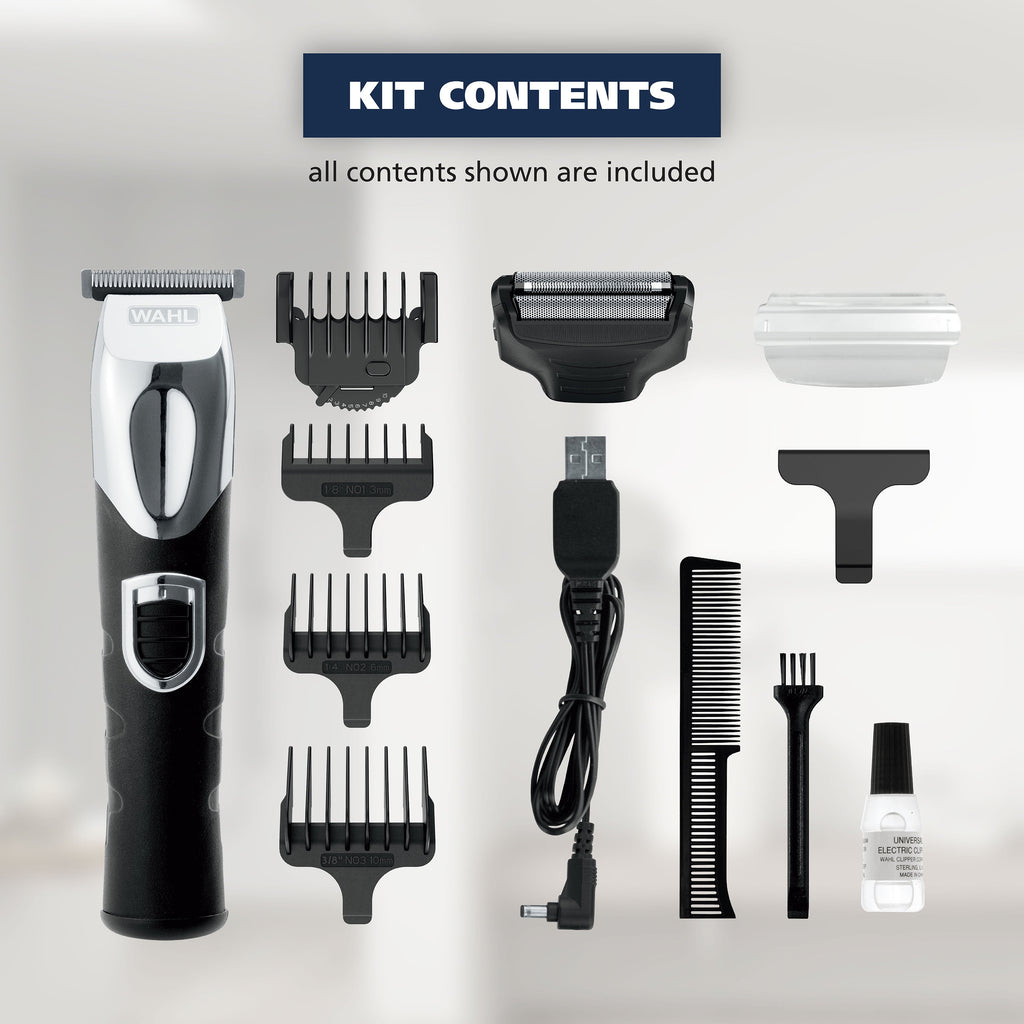 Bald N Shave Rechargeable Two Heads Rinseable T-Blade Trimmer for Men, 3023628