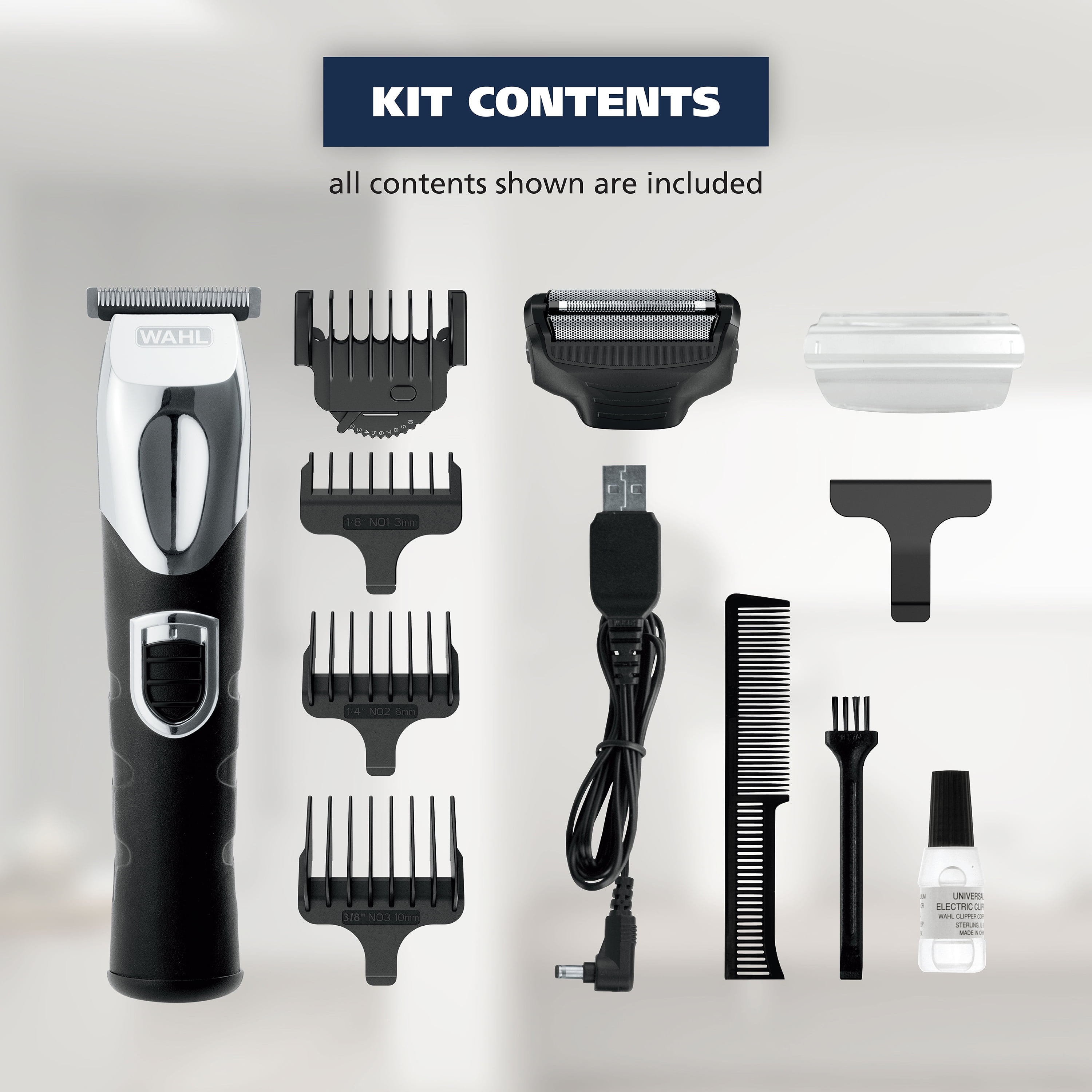 Bald N Shave Rechargeable Two Heads Rinseable T-Blade Trimmer for Men, 3023628