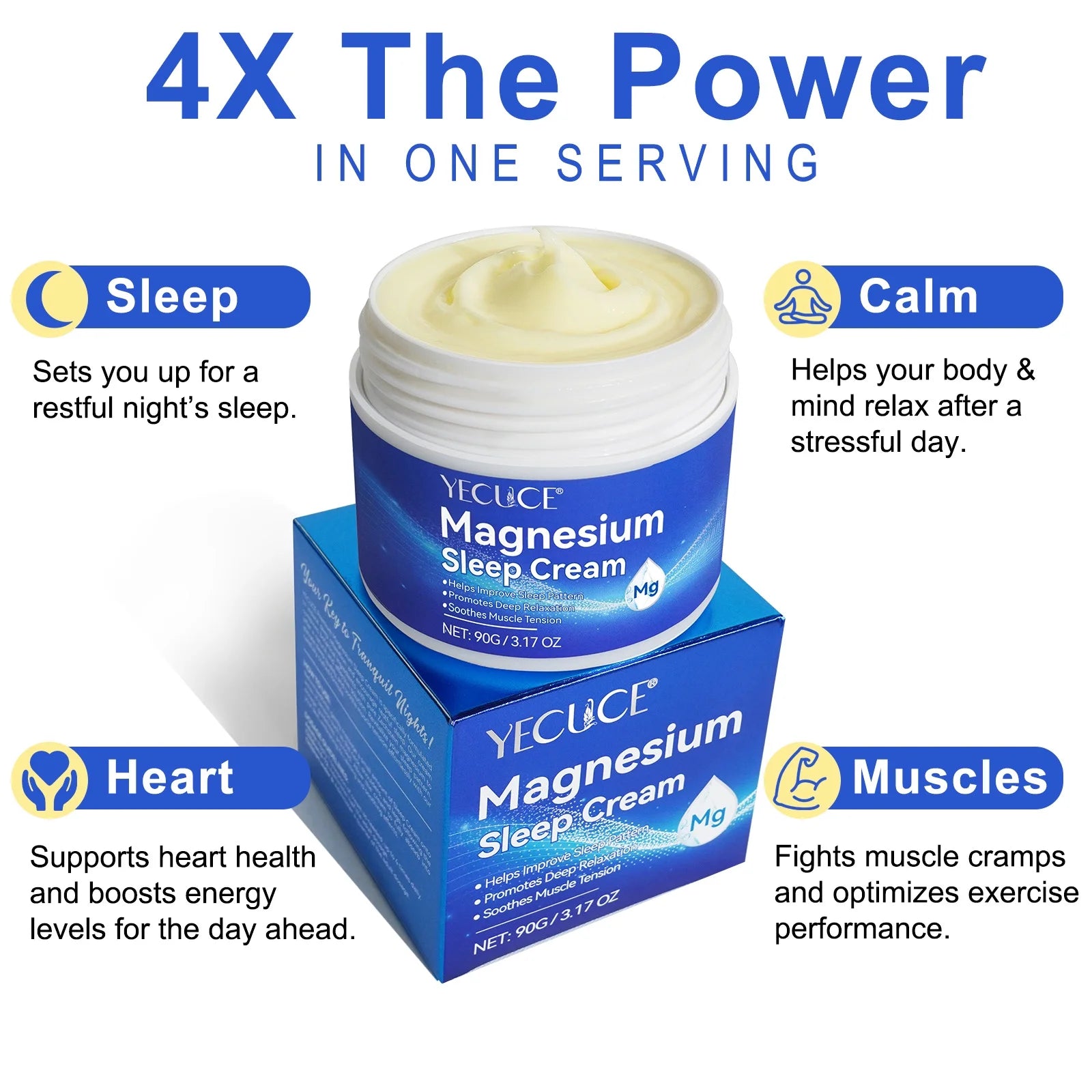 2 Pack Magnesium Sleep Cream,Magnesium Lotion Enriched with Lavender, Vitamin E,Improve Sleep Quality,Topical Magnesium Oil Cream for Feet, Legs or Arms