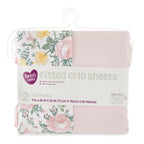 Parent'S Choice 100% Cotton Fitted Crib Sheets for Baby Girls, Pink Floral, 2-Pack, Crib Bed