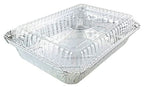 1 1/2 Lb. Oblong Shallow Aluminum Foil Take-Out Pan with Clear Dome Lid Disposab