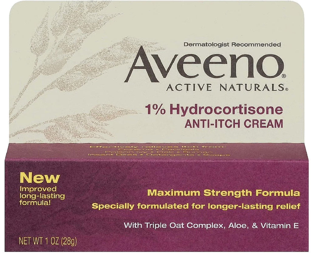 Aveeno 1% Hydrocortisone Anti, Itch Cream, Maximum Strength (Pack of 2)