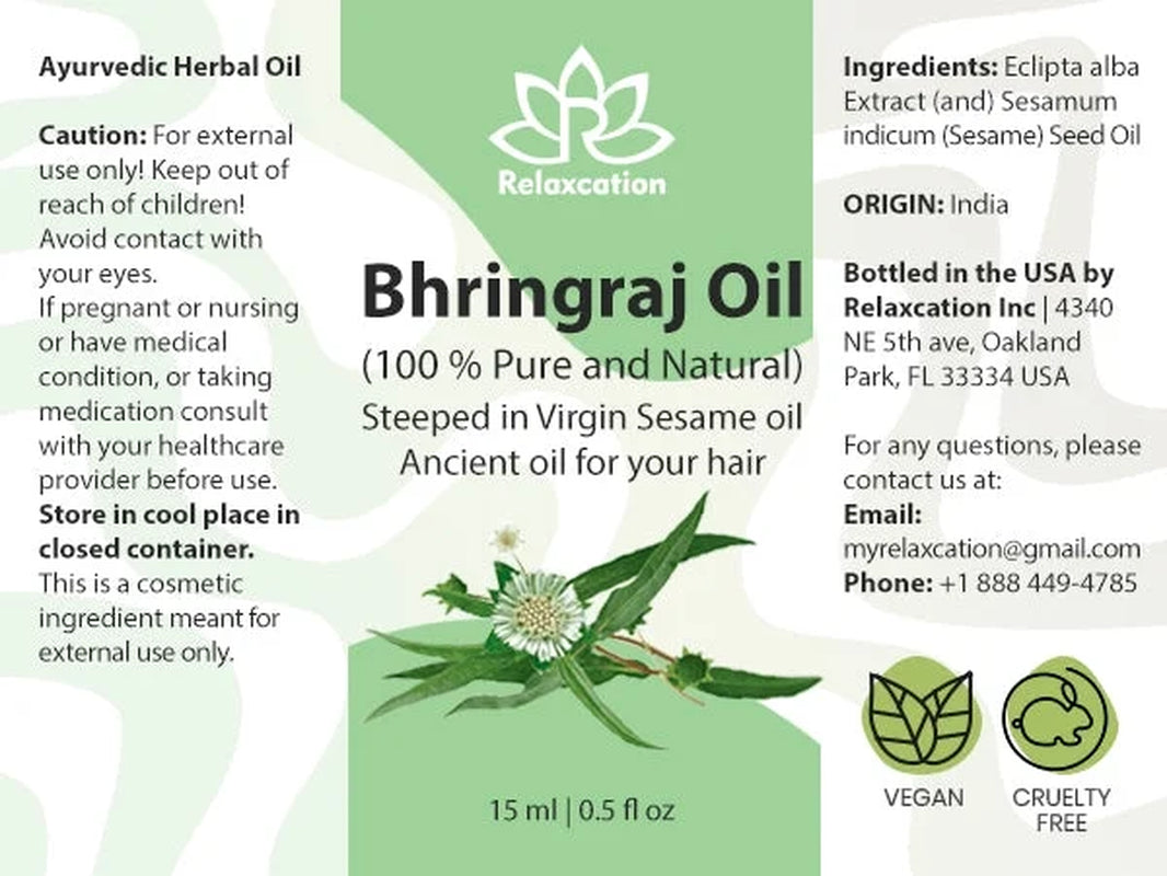 Bhringraj Leaf Infused Sesame Oil (1 Fl Oz)